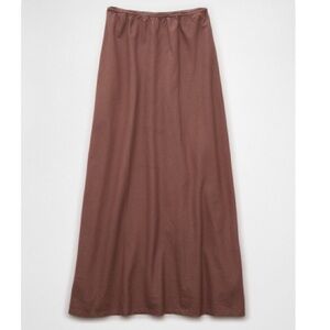 American Eagle Outfitters Mauve High-Waisted Linen-Blend Maxi Skirt